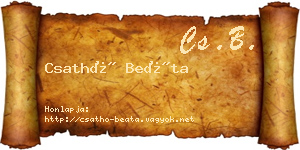 Csathó Beáta névjegykártya