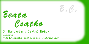 beata csatho business card