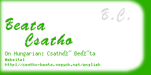 beata csatho business card